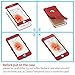 ORETECH Compatible with iPhone 6 Case, iPhone 6s Case, with [2X Tempered Glass Screen Protector] 360° Full Body Heavy Duty Shockproof Anti-Scratch Rubber Silicone Case for iPhone 6/6s 4.7 inch - Red