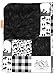 Dear Baby Gear Bears Deluxe Baby Blanket - Reversible, Milestone & Newborn Gifts for Girls and Boys - Plaid,Bears, Moose, Mountains, Woodgrain Faux Quilt - Black Woodgrain- 40