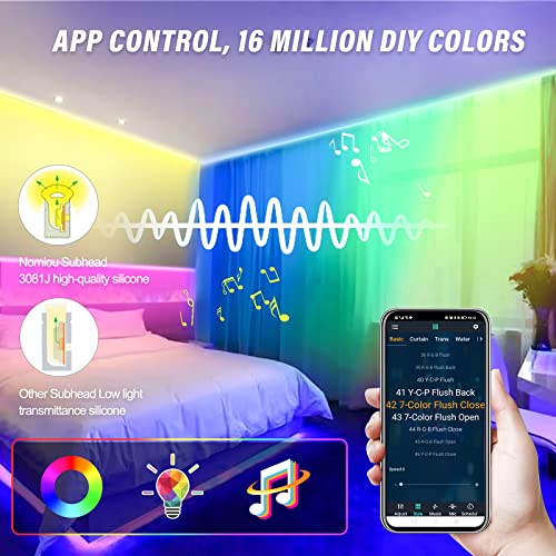 Neon LED Strip 3m, RGBIC Neon LED Streifen mit App-Steuerung, DIY-Farbwechsel Lichtband, Musik Sync,Neon Lichtband für Wohnzimmer, Schlafzimmer, Wand Deko