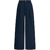 KIRUNDO Wide Leg Dress Pants for Women High Waisted Office Work Trousers Business Casual Slacks Button Flowy Palazzo Pant