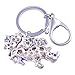 Feng Shui Blue Rhinoceros and Elephant Protection KeyChain Charm Amulet Handbag Hanging (W1041)