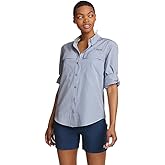 Eddie Bauer Women's UPF Guide Long-Sleeve Shirt, Dusty Blue, XX-Large