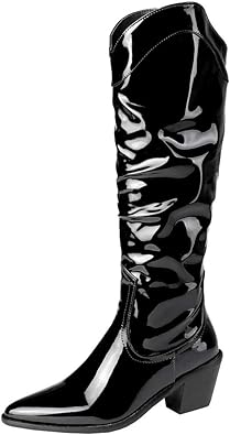 patent leather cowboy boots womens