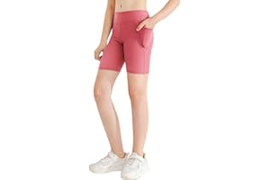 Patgoal Girls Athletic Volleyball Biker Shorts Kids Dance Yoga Running Soccer Gymnastics Compression Shorts with Pockets