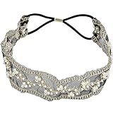 Women's Fashion Lace Pearl Beads Headhand Hairband Hair Band