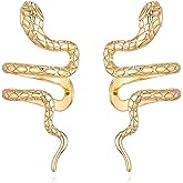 Reffeer Solid 925 Sterling Silver Snake Cuff Earrings Wraps for Women Teens Snake Crawler Cuff Earrings No Piercing