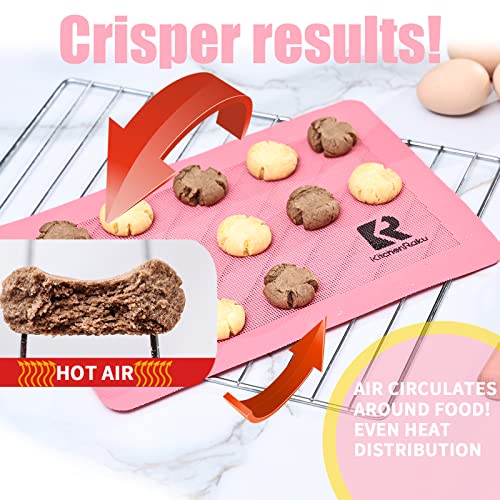 2 Pack Perforated Silicone Baking Sheet Mat,NonStick Reusable Food