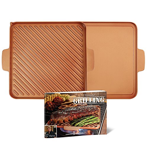 Copper Chef Griddle Pan Non Stick Stove Top Grill BBQ Commercial Square