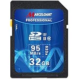 32GB SD Card Upgraded Version, Marceloant Professional 633 x Class 10 SDHC UHS-II U3 SD Card Compatible Computer Cameras and Camcorders, SD Memory Card Up to 95MB/s, Blue/Black (32GB)