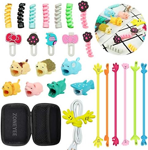 Animal Bite Cable Protector,11Pcs for Cable Bite Protecter, Cute Animal Cable Protect Saver Compatible for Phone Cable Bite Cord Data Line Protector Cell Phone Accessories