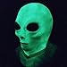 Glow in The Dark Alien Face Mask with Alien Bendable Toy Keychain Green