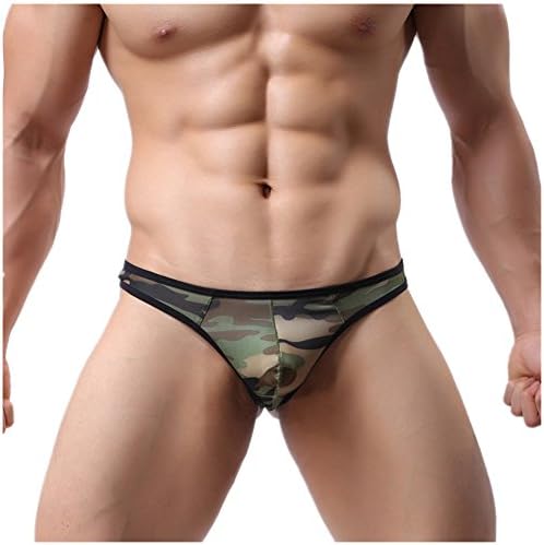 Casualfashion Sexy Soldiers‘ Camouflage G-strings Thongs Low Rise Briefs Bikini Underwear for Men (M (26.25-30.18inch), 1 Pcs)