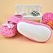 DZT1968® Baby Girl Cloth Soft Sole Round Dot Prewalker Mary Jane Shoes with Bowknot (6~12 Months, Pink)