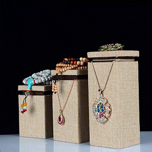 Linen Roma Columns 3 Pcs/set Pedestal Necklace Finger Ring Bracelet Pendant Stand Holder Brand New