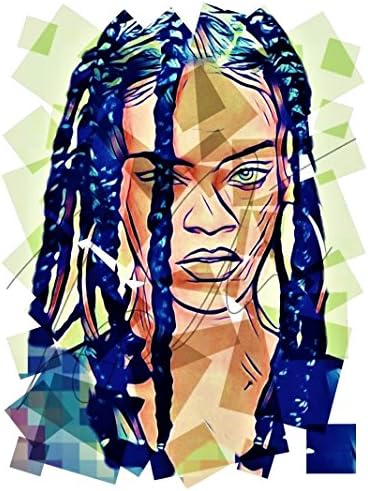 Rihanna Pop Art Squares Edit Photoshop Sketch Drawing Print Poster Hand Drawn Portrait #RIHANNA_SQUARES1