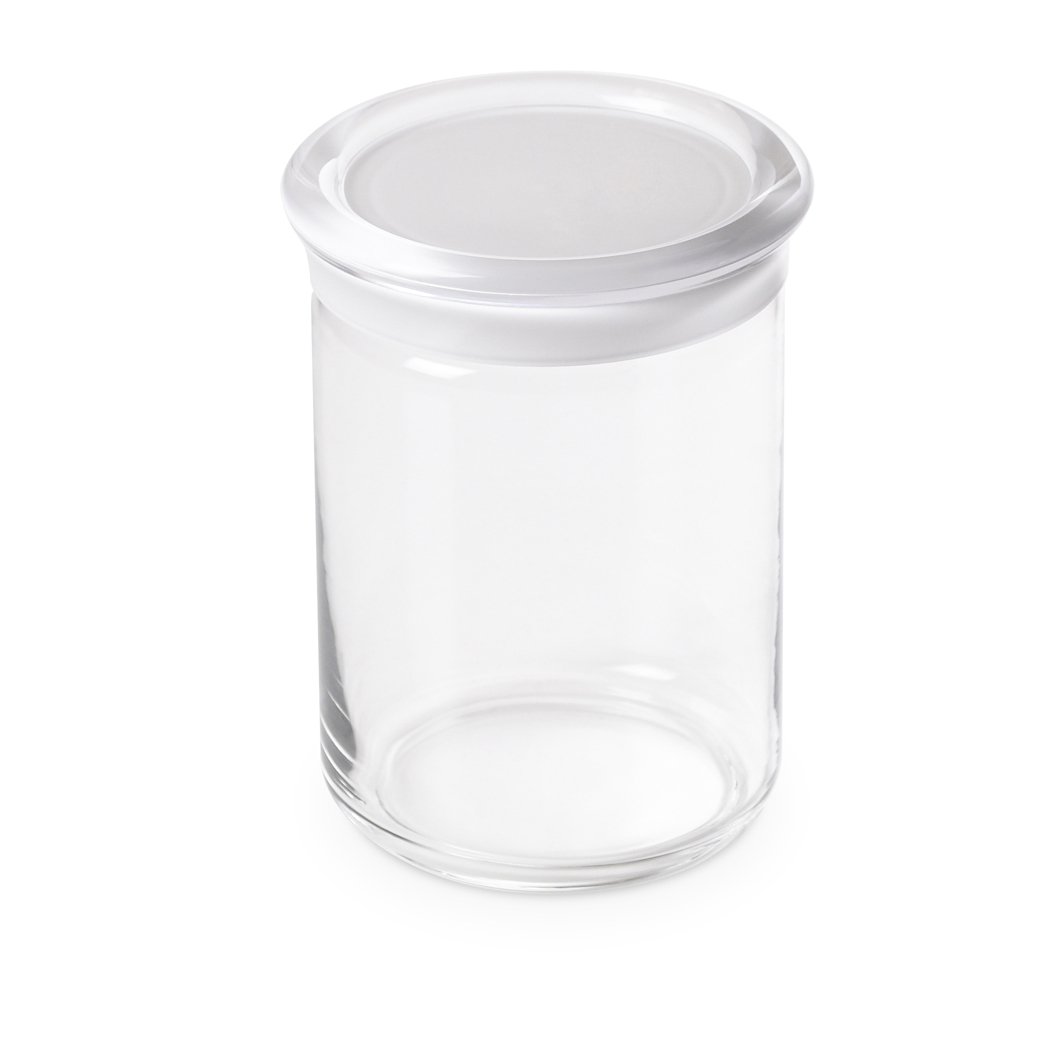 omada Design jar in PLASTIC with a plastic closing cap, 33,81 fl oz, 5,90 inch tall, Trendy Line, White