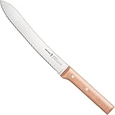 Opinel Parallele Bread Knife &ndash; Serrated, Curved Blade for Slicing Bread and Tough Rinds, High Carbon X50CrMoV15 Stainless Steel, Made in France