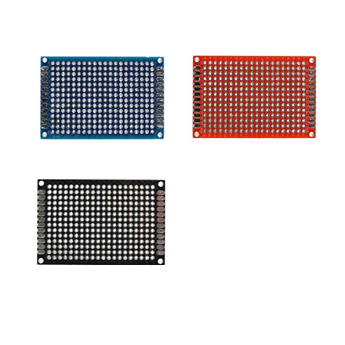 88 Pcs (4x6cm) Double Sided PCB Board Prototype Kit Soldering 3 Colour Universal Printed Circuit Board for DIY Soldering and Electronic Project