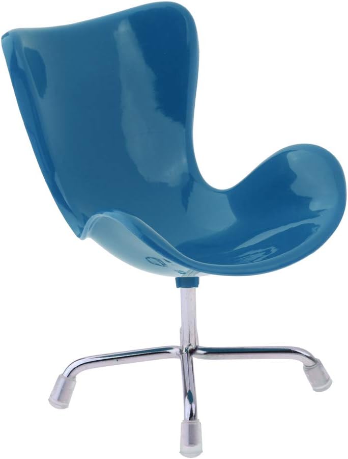 Prettyia 1/6 Dolls House Miniature Furniture Swan Chair Office Chair for Hot Toys for Blythe for LUTS DOD Dollfie Accessories