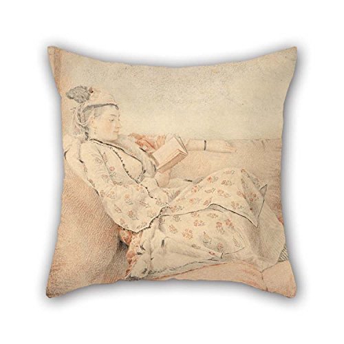 christmas-gift Pillow Shams 18 X 18 Inches / 45 by 45 cm(Double Sides) Nice Choice for Sofa Bedding Teens Boys Kids Bar Seat Bedroom Oil Painting Jean-?tienne Liotard - Lady in Turkish Dress, Reading