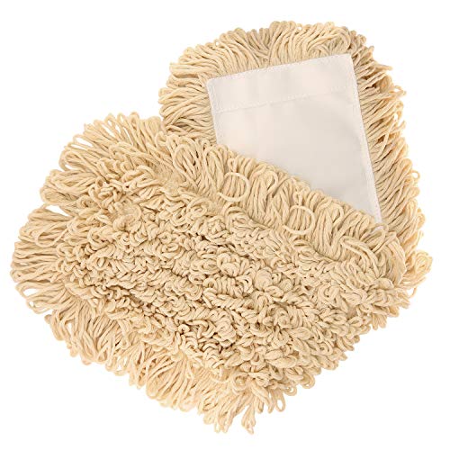 24" Industrial Strength Loop-End Cotton Dust Mop with 56" Long Wood Handle and Metal Frame, Best Value for Wet and Dry Mopping on Hardwood, Laminate, Concrete Floor Thick Tufted Mop Head - Thumbnail 4