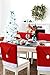AMFOCUS Christmas Dining Chair Slipcovers Chair Back Covers Xmas Decoration, Santa Claus Hat Design, Set of 6