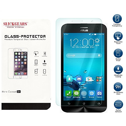 Asus Zenfone 2E (AT&T) Screen Protector Premium Heavy Duty UltraClear Impact and Abrasion Resistant Tempered Glass by [SlickGears™]