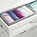mDesign Soft Fabric Dresser Drawer and Closet Storage Organizer Bin Boxes for Lingerie, Bras, Socks, Leggings, Underwear, Jewelry, Scarves - Textured Print, Set of 3 - Gray