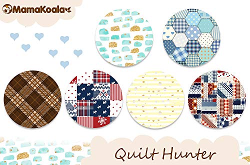Mama Koala One Size Baby Washable Reusable Pocket Cloth Diapers, 6 Pack with 6 One Size Microfiber Inserts (Quilt Hunter)
