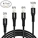 Jumtent Lightning Cable 4Pack 3FT 6FT 6FT 10FT Nylon Braided Cord USB Syncing and Charging Cable Charger for iPhone 8/8 Plus/7/7 Plus/6/6 Plus/6S/6S Plus,SE/5s/5c/5,iPad/iPod (Black)