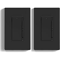 LIDER Dimmer Paddle Switch 6-Pack - 300W LED/CFL Dimmer, Single Pole/3-Way, 120V With Wall Plate, UL Listed, White
