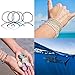 BEAUTEVER Crystal Ocean Bracelet Glass Bead Waterproof Bracelet Wax Rope Braid Beach Handmade Men Women Jewelry-Cyan-blue