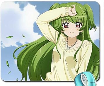 Anime Inukami Red Eyes Green Hair Necklaces Anime Anime Girls 1280x1024 Wallpaper Mouse Pad Computer Mousepad Amazon Co Uk Office Products