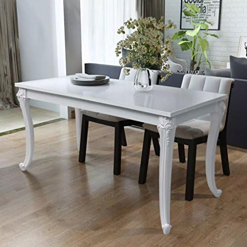 Dining Table 47.2"x27.6"x30" High Gloss White Dining Table Dining Table Set Dimensions: 47.2" x 27.6" x 30" (L x W x H)