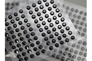 ALLSTARCO 3mm SS12 Black Self Adhesive Acrylic Rhinestones Plastic Face Gems Stick On Body Jewels for DIY Cards and Invitations Crafts Bling Sticker - 5 Sheets - 500PCS