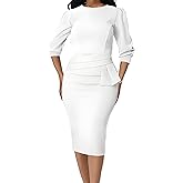IbuduSexy Church Dresses for Women 2026 Women's Knee-Length Work Dress