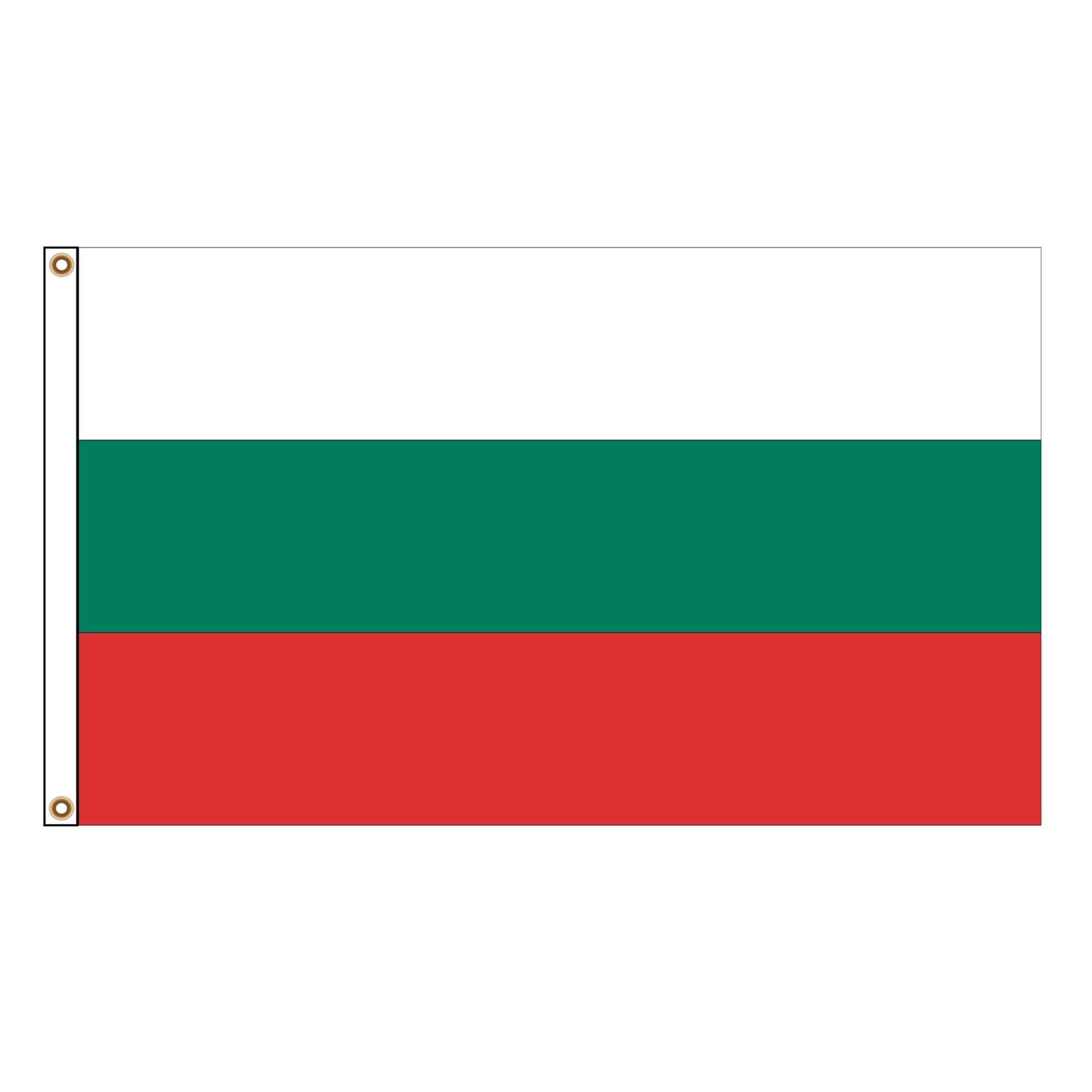 PinkDisplay Eur flags Bulgarian 3x5ft(90x150cm) eyelets and double stitches for outdoor advertising