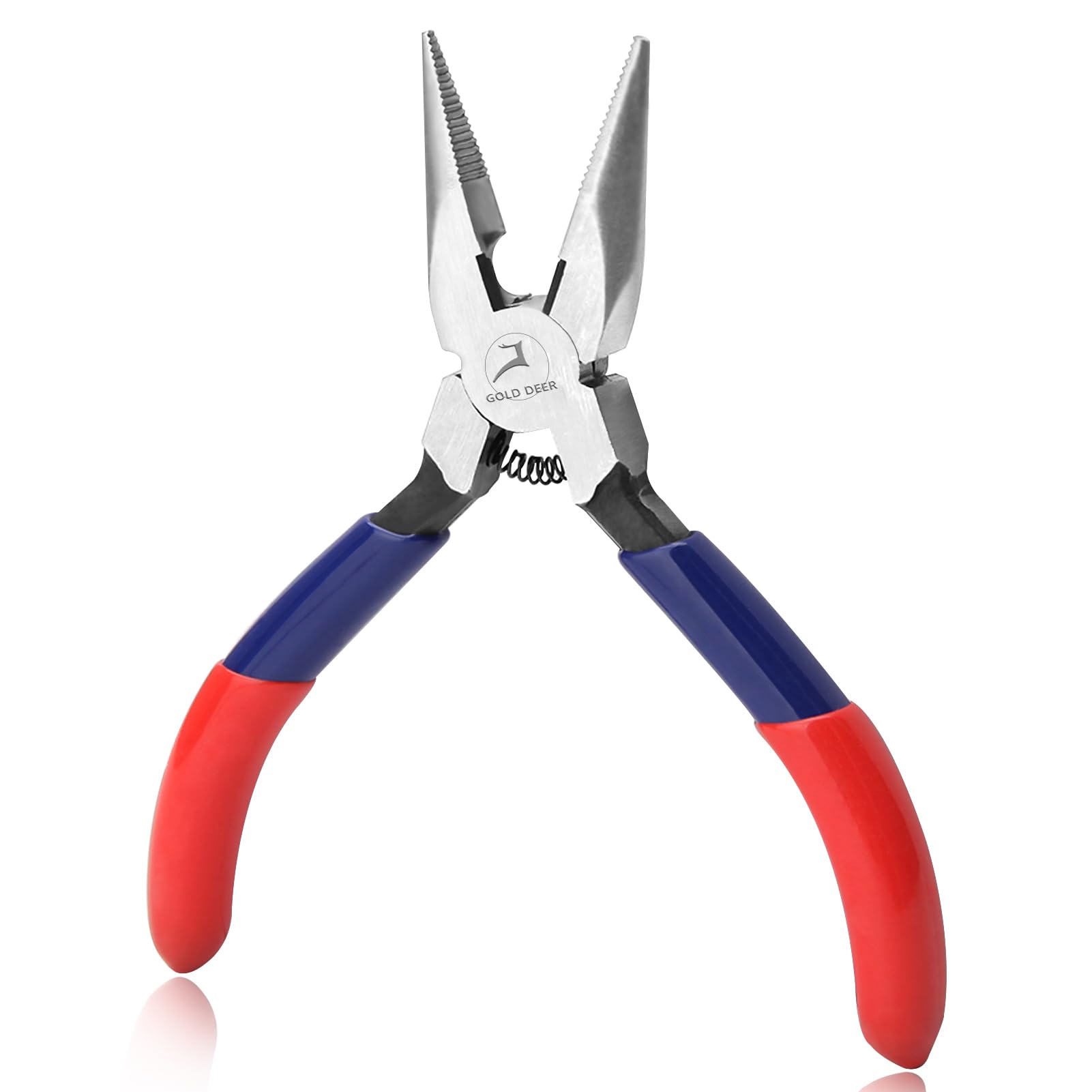 GOLD DEER Mini Long Needle-Nose Pliers Chain Nose Pliers Multifunction Precision Pliers Super Precision Jewelry Making Tools Comfort Grip Handle Craft Pliers for Jewelry Repair Wire Bending Gripping