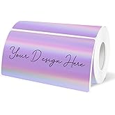 YEGAWEN 2x4 Inch Holographic Thermal Labels, Purple Direct Thermal Stickers Label, Self-Adhesive Glitter Thermals Printer Sticker Labels, Perforation Line Design- 200Pcs/1 Roll