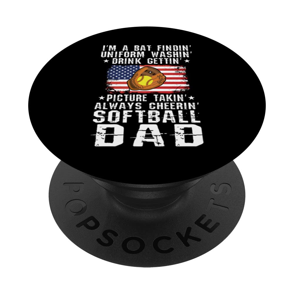 I'm bat findin' uniform washin' drink softball dad softball PopSockets Swappable PopGrip