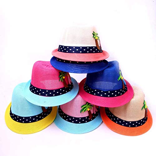 Orcbee _Summer Baby Cartoon Children Breathable Hat Straw Hat Kids Hat Boy Girls Hat Cap (Khaki)