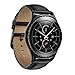 Fwheel Compatible With Samsung Gear S2 Classic Band SM-R732/R735 (Not Fit S2),Genuine Leather Smart Watch Replacement Band Strap With Stainless Steel Buckle(black)