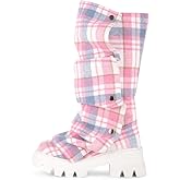 sexytag Women's Platform Slouchy Fold Over Boots Mid Calf Block Heel Round Toe Western Pull on Fashion Boot