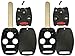 KeylessOption Keyless Remote Uncut Car Key Fob Shell and Button Pad Fix Outer Shell Repair (Pack of 2)