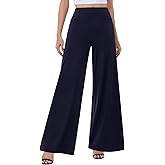 Wide Leg Palazzo Pants for Women - High Waist Casual Beach Lounge Pants Loose Dress Pants Stretchy Trousers