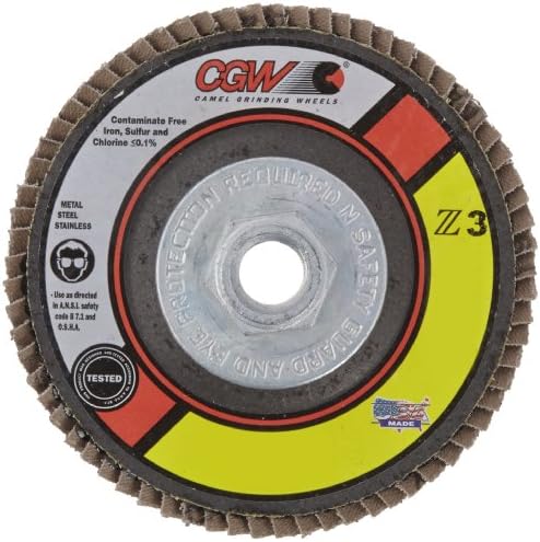 42332 Premium Z3 Right Angle Grinder Abrasive Flap Disc, Type 29, Zirconia, 4-1/2" Diameter, 40 Grit, 5/8"-11 Arbor, Regular Thickness (Pack of 1)