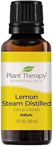 Plant Therapy Lemon Steam Distilled Essential Oil 30 mL (1 oz) 100% Pure, Undiluted, Therapeutic Grade