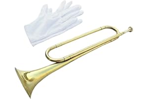 Colaxi BB Bugle Yellow Brass 47cm Cavalry for Kids Professional Beginners Band Orchestra