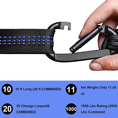 XL Hammock Tree Straps, 40 Loops&20ft Long Combined, 2000 LBS Heavy