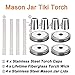 Mason Jar Tabletop Torch Kits,4 Pack Regular Mouth Lids,4 Long Life Torch Wicks and Caps Included,Oil Fuel Lamps for Patio Table Top Torch Lantern(No Jar)